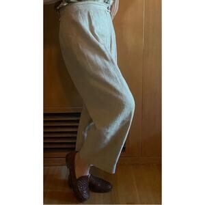 Harve Benard Vintage Linen Blend Wide Leg Trousers Size 8 NWT Classic Old Money